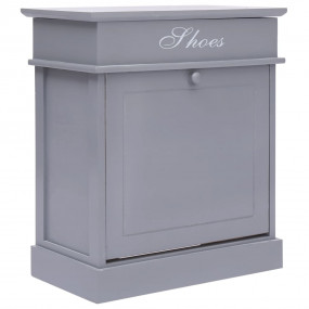 Shoe Cabinet Gray Solid Paulownia wood 19.7 x 11.0 x 22...