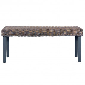Bench Gray Natural Natural kubu rattan, solid mango woo...
