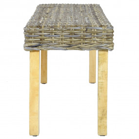 Bench Natural Natural Kubu Rattan, Solid Mango Wood Med...