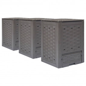 Garden Composter Brown Plastic with a rattan look Large...