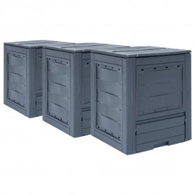 Garden Composter Gray Plastic 23.6 x 23.6 x 28.7 in