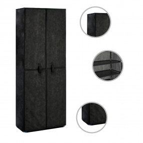 Shoe Cabinet Black Powder coated tubes, Non-woven fabri...