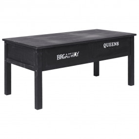 Coffee Table Black Paulownia wood, Poplar wood Medium