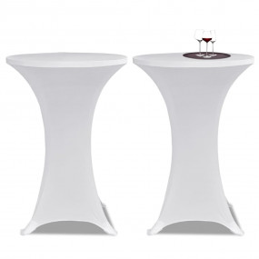 Table Cover Set of 4 White Polyester: 90%, Spandex: 10%