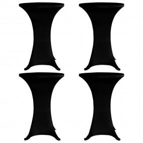 Table Cover Set of 4 Black 90% Polyester, 10% Elastane ...