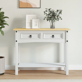 Console Table White body and brown top Solid Pine Wood