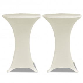 Table Cover Set of 4 Cream Polyester: 90%, Spandex: 10%...