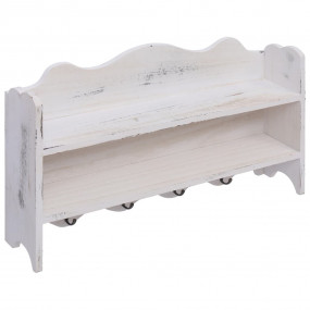 Coat Rack White Paulownia wood Medium Wall mounting Coa...