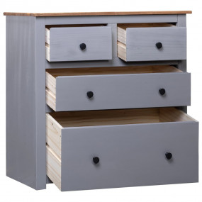 Sideboard Grey and natural wood Solid pine wood Medium ...
