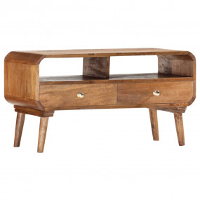 TV Cabinet Brown Solid Mango Wood 35.4 x 13.8 x 18.5 in...