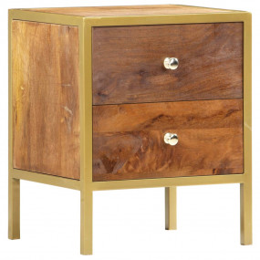 Bedside Cabinet Brown Solid Mango Wood Medium Storage