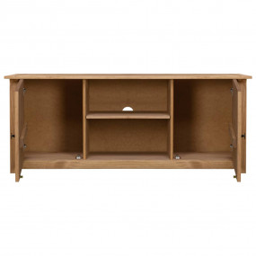 TV Cabinet Natural Wood Solid Pine Wood Medium TV Cabin...