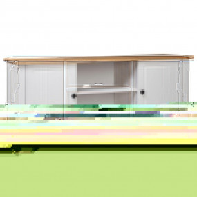 TV Cabinet White and natural wood Solid pine 47.2 in wi...