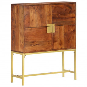 Highboard Brown and Golden Solid Acacia Wood 31.5 x 11....
