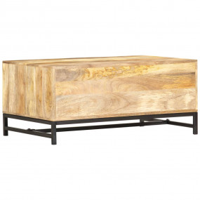 Coffee Table Brown Solid mango wood and powder-coated s...