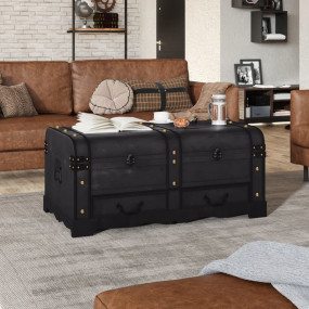 Storage Box Black Plywood Large Storage Box Rectangular