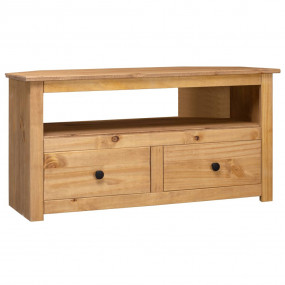Corner TV Cabinet Natural wood color Solid pinewood Med...