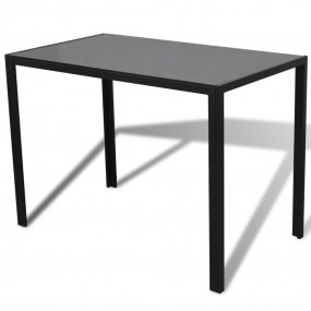 Dining Set Black Tempered Glass Standard Durable Dining...