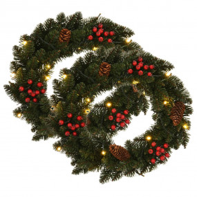 Christmas Wreath Set of 2 Green PVC 17.7 in diameter Or...