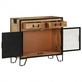 Sideboard Brown Solid Mango Wood Rectangular Industrial...
