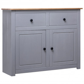 Sideboard Grey and natural wood Solid pine wood Large