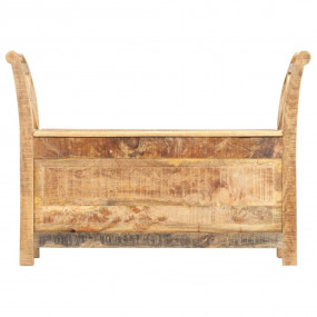 Hall Bench Brown Solid Mango Wood 40.6x13.0x28.3 Entryw...