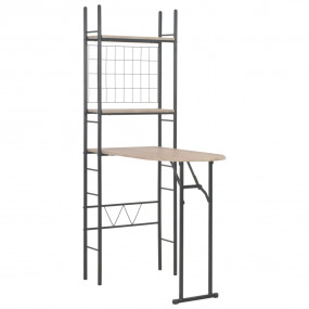 Dining Set Oak and Black MDF and Steel Compact Dining S...