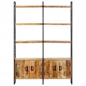 Bookcase Rough mango wood and black frame