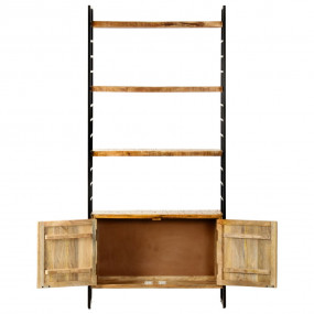 Bookcase Rough mango wood and black