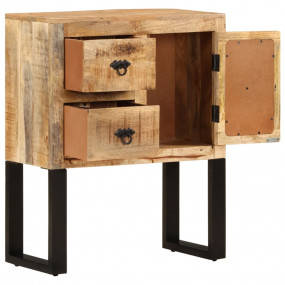 Sideboard Natural Solid Mango Wood and Galvanized Steel...