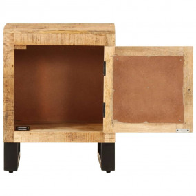 Bedside Cabinet Natural wood with black legs Solid mang...