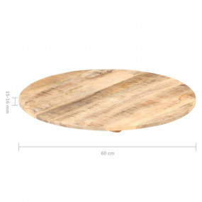 Tabletop Natural Mango Wood Solid Mango Wood 23.6 in di...
