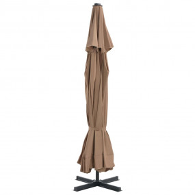 Garden Parasol Taupe, Black Aluminum, Steel, Plastic La...