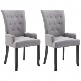 Dining Chair Set of 2 Light Grey