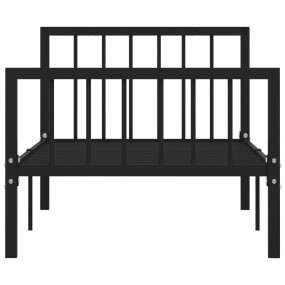 Bed Frame Black Metal Single Sturdy Bed Frame Rectangul...