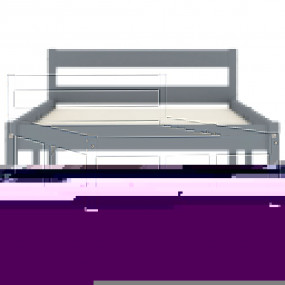 Bed Frame Gray Solid pine wood, Plywood Twin Durable Be...