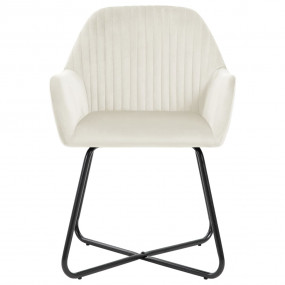 Dining Chair Set of 4 Cream Velvet Standard Ergonomic