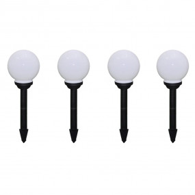 Garden Lamp Set of 8 White shiny ball, black tube Tough...