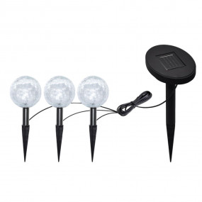 Garden Lamp Set of 6 White Plastic Small Solar Garden L...