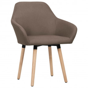 Dining Chair Set of 2 Brown Polyester fabric, solid woo...