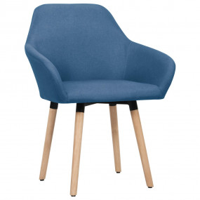 Dining Chair Set of 2 Blue Polyester fabric and solid w...