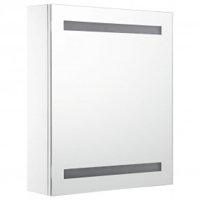 Bathroom Cabinet White, Silver MDF, Glass 19.7 x 5.3 x ...