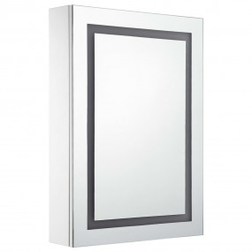 Bathroom Cabinet White and Silver