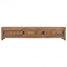 TV Cabinet Natural Teak Solid Teak Wood 59.1x11.8x11.8 ...