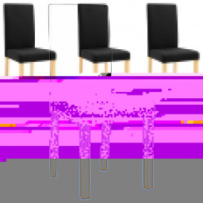 Dining Chair Set of 6 Black Fabric Standard Ergonomic
