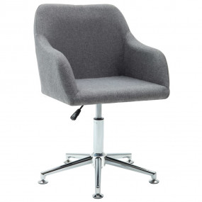 Dining Chair Set of 2 Light Grey Polyester, Fabric, Ply...