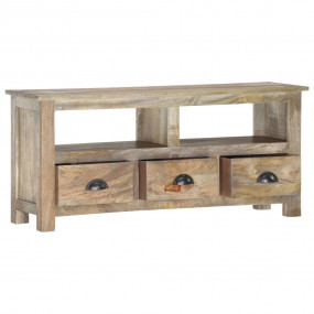 TV Cabinet Grey oak finish Solid mango wood, engineered...