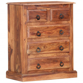 Drawer Cabinet Light brown Solid Sheesham wood 23.6x13....
