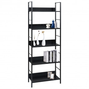 Shelf Cabinet Black Engineered Wood 23.6x10.9x62.4 in