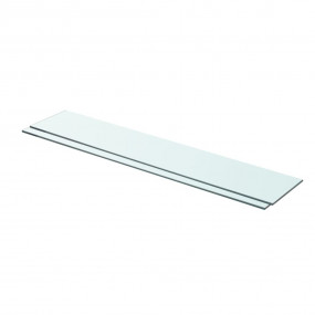 Glass Panel Set of 2 Clear Tempered Glass 31.5 x 5.9 in